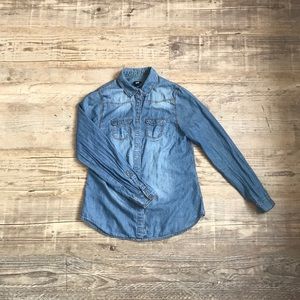 Denim Button Down Blouse